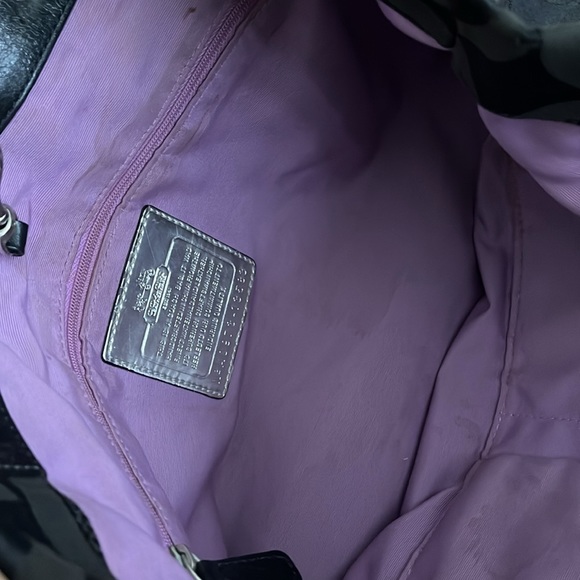 Coach Purse Madison Julianne Black Leather & Canvas Tote - Picture 6 of 9